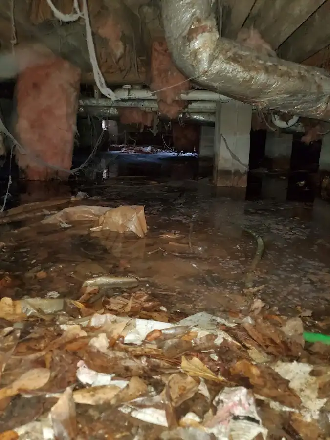 Crawl space flood assessment for Commercial Water Damage Restoration in Merchantville